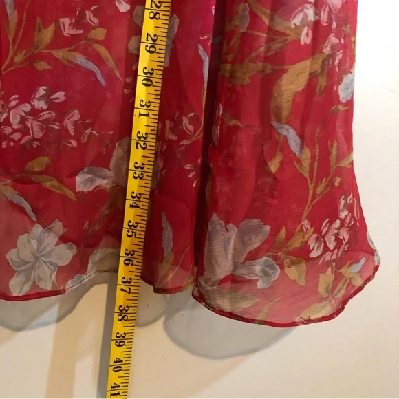 Vince Camuto Floral Wrap Midi/Maxi Skirt in Red; size 14W. - Picture 5 of 6
